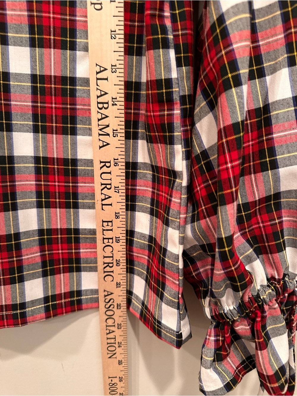 Victoria Dunn Red, White Black Plaid Ruffle Tie-Neck & Sleeve Blouse Holiday XS - Picture 6 of 12